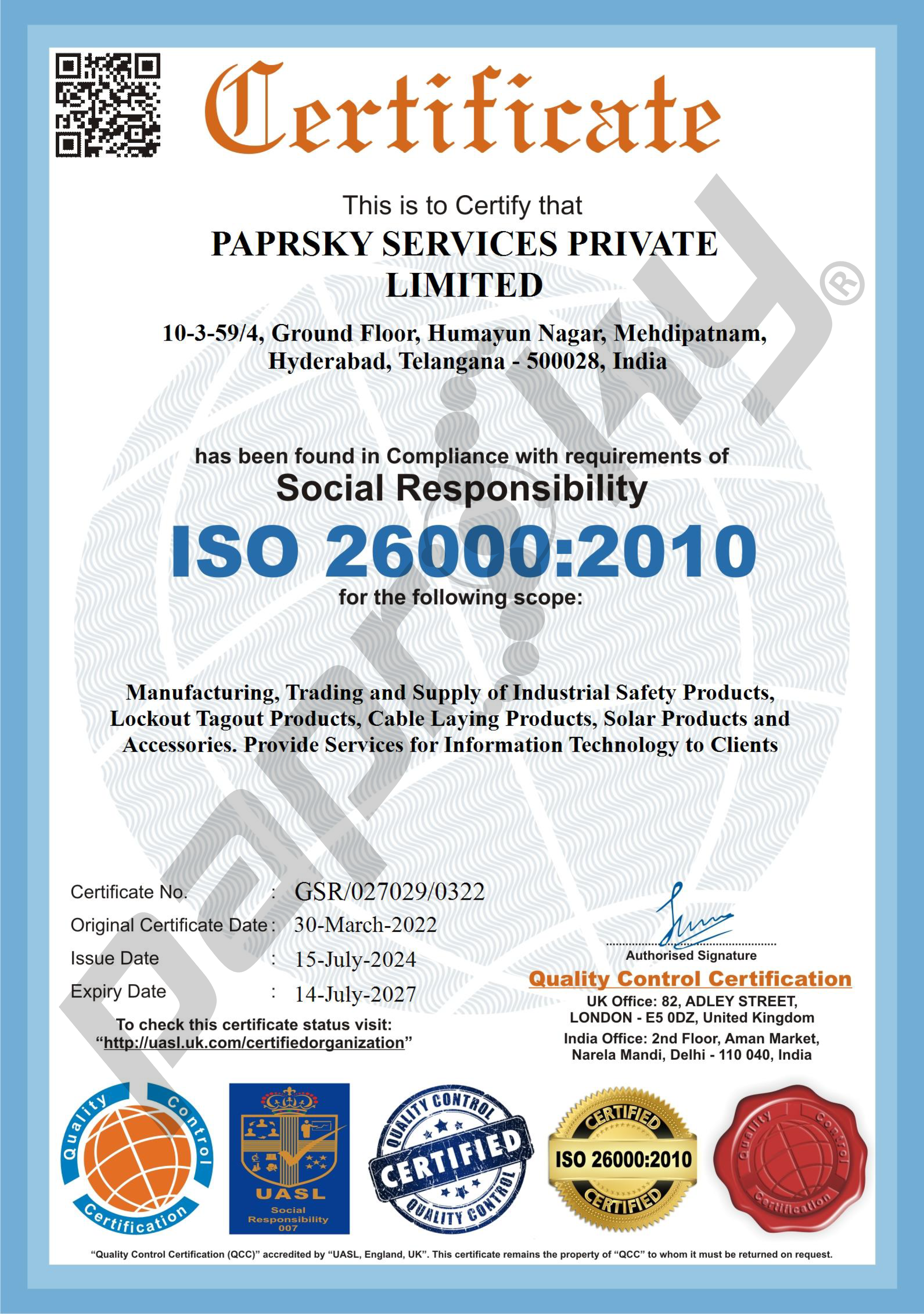 ISO 26000 – Social Responsibility